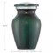 Small Mini Keepsake Cremation Urn for Human Ashes, Green with Velvet Case